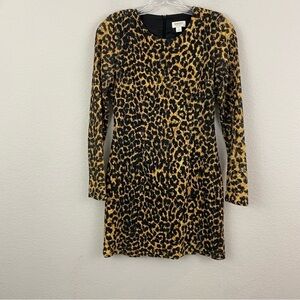 RODARTE For Target Long Sleeve Gold & Black Print Lace Dress Back Bow Accents 3